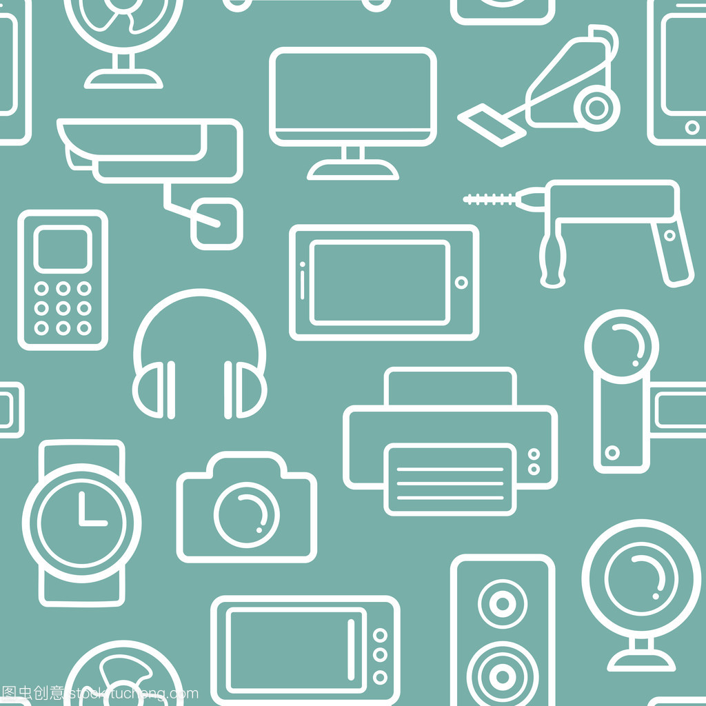 無縫圖案集 家用電器及電子產(chǎn)品的藝術(shù)與實(shí)用融合